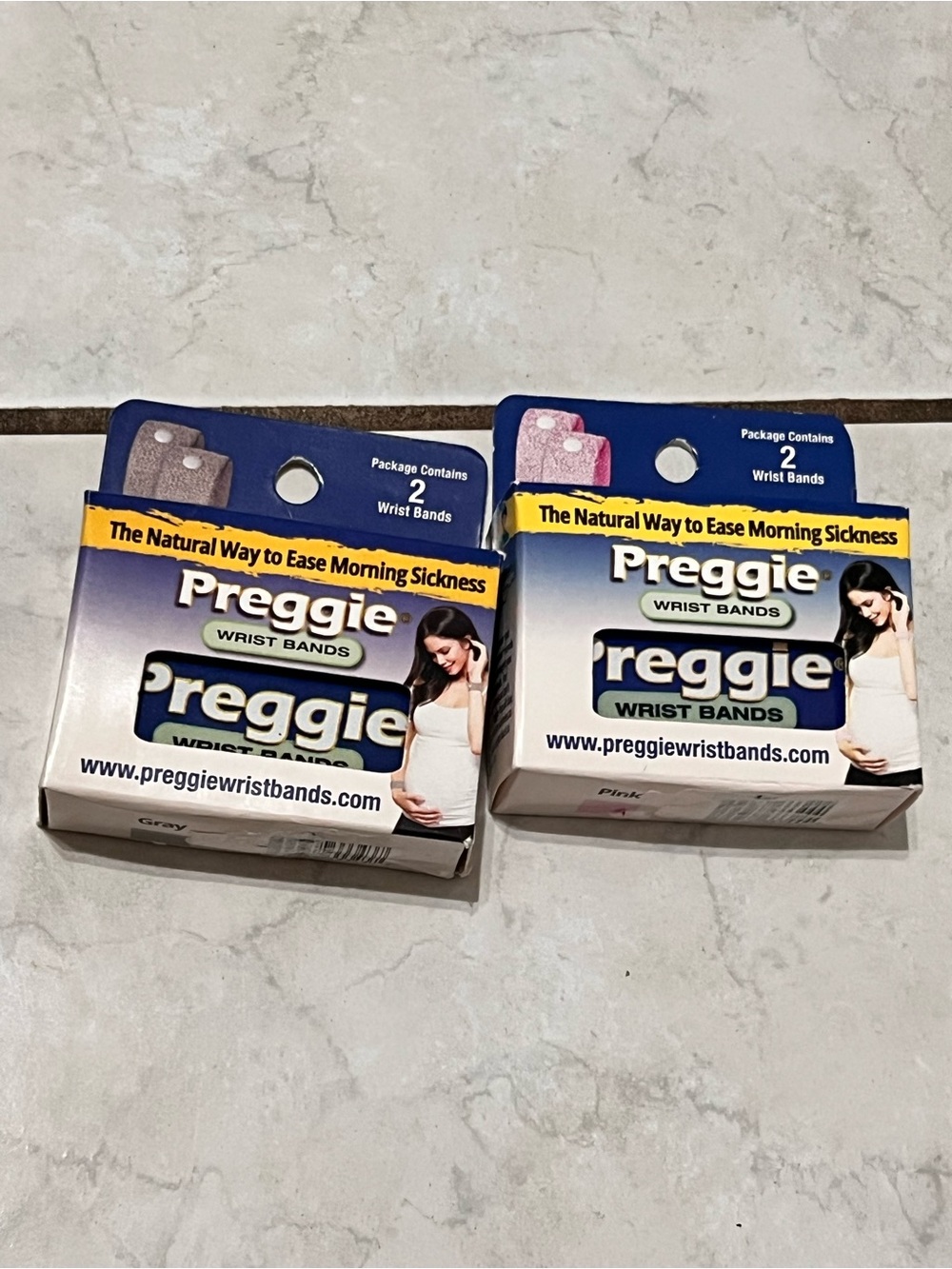 Preggie Wrist Bands Duo - Pink and Gray